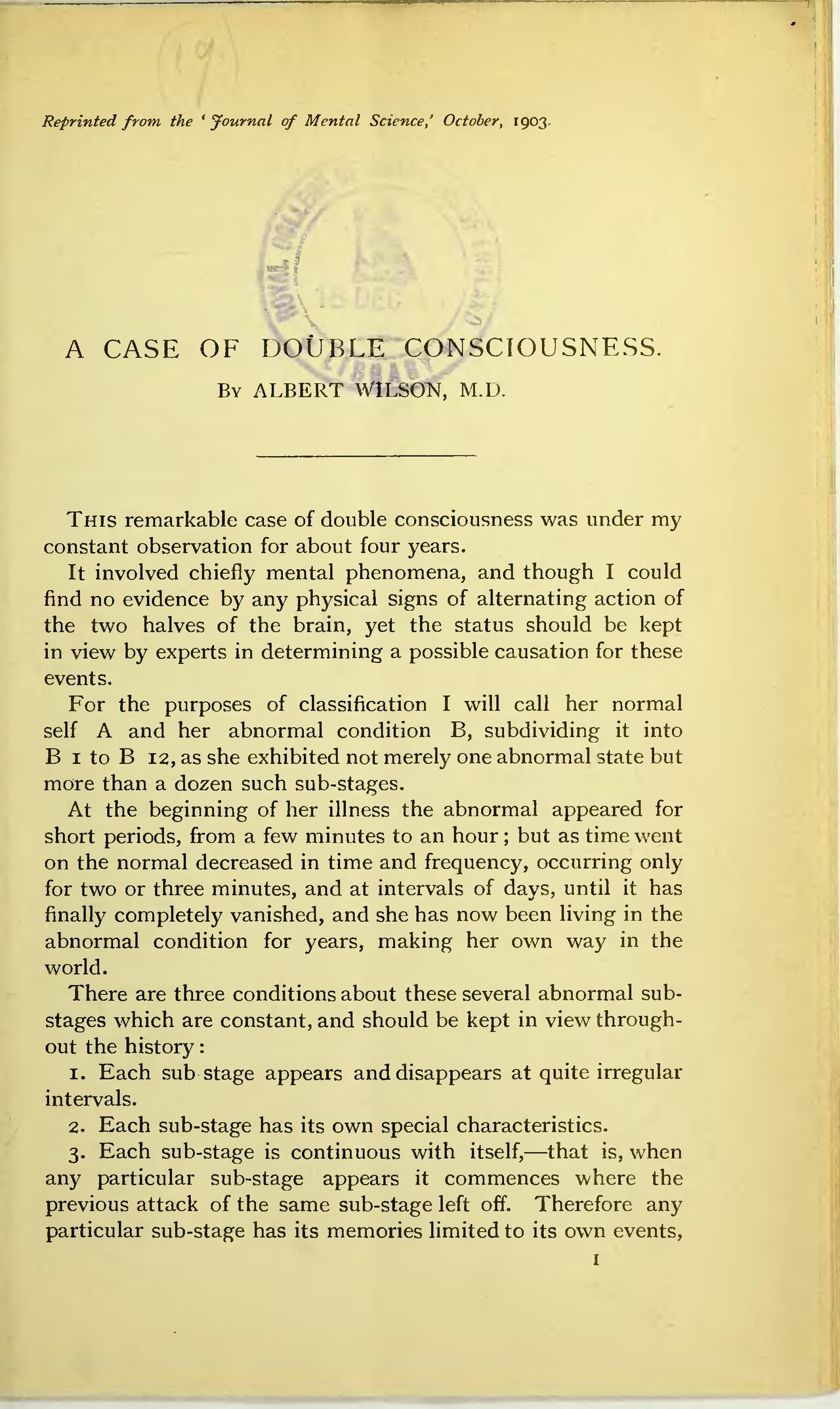 Altered state of consciousness