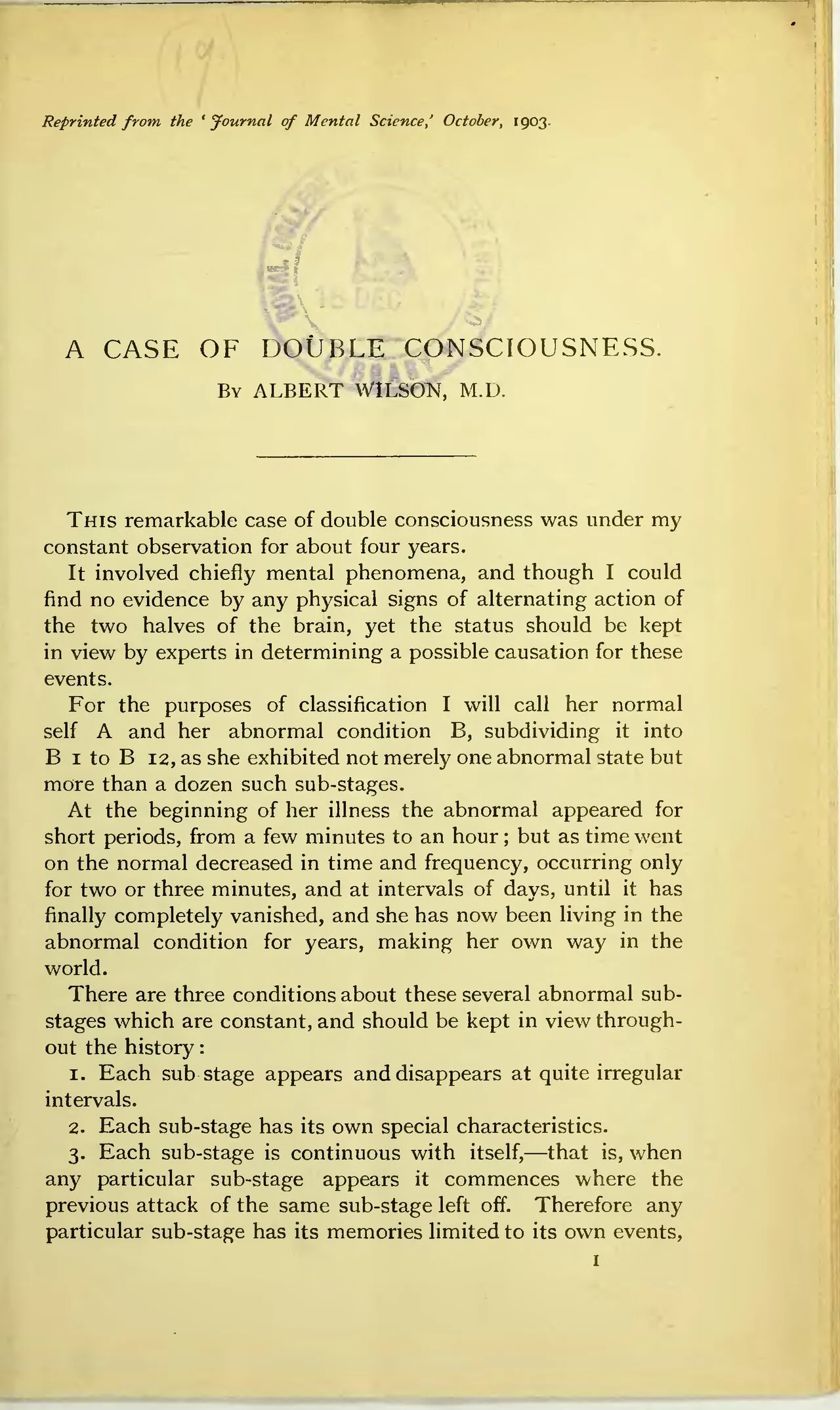 Altered state of consciousness