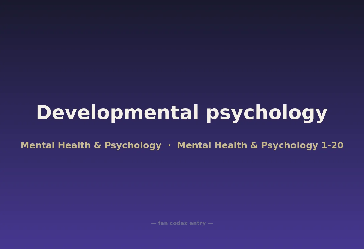 Developmental psychology